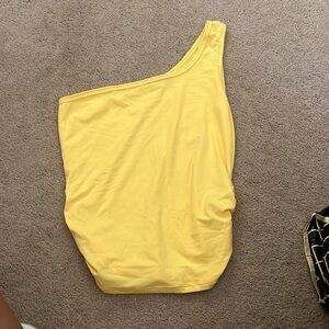 Yellow gaze one shoulder top size medium